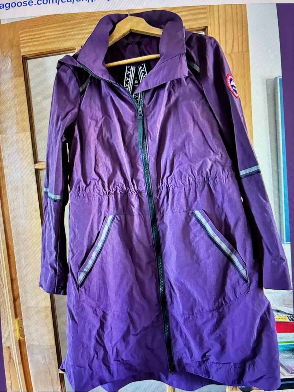 Canada Goose Purple Hooded Trench Coat